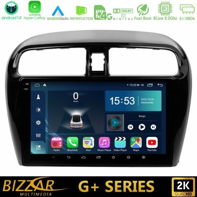 Bizzar G+ Series Mitsubishi Space Star 2013-2016 8core Android14 6+128GB Navigation Multimedia Tablet 9