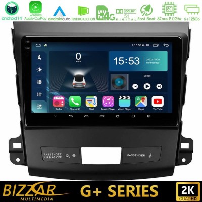 Bizzar G+ Series Mitsubishi Outlander/Citroen C-Crosser/Peugeot 4007 8core Android14 6+128GB Navigation Multimedia Tablet 9