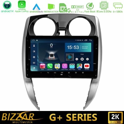 Bizzar G+ Series Nissan Note 2013-2018 8core Android14 6+128GB Navigation Multimedia Tablet 10