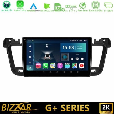 Bizzar G+ Series Peugeot 508 2010-2018 8core Android14 6+128GB Navigation Multimedia Tablet 9