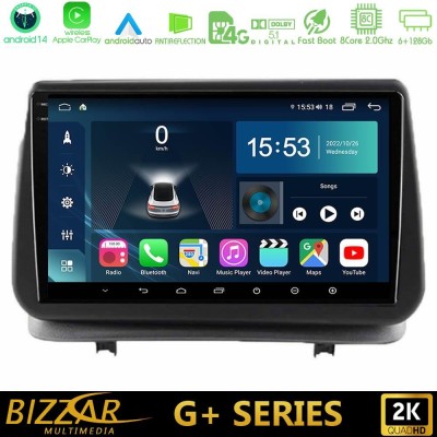 Bizzar G+ Series Renault Clio 2005-2012 8core Android14 6+128GB Navigation Multimedia Tablet 9