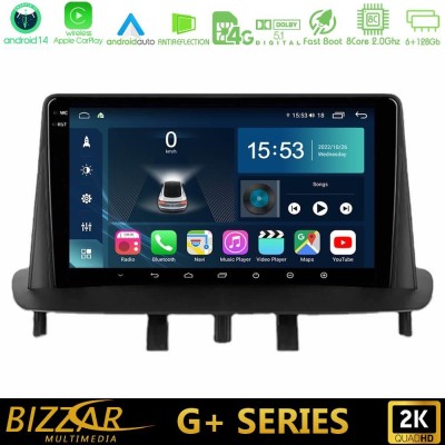 Bizzar G+ Series Renault Megane 3 2009-2015 8Core Android14 6+128GB Navigation Multimedia Tablet 9