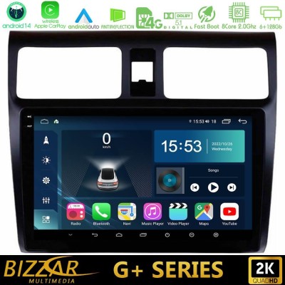 Bizzar G+ Series Suzuki Swift 2005-2010 8core Android14 6+128GB Navigation Multimedia Tablet 10