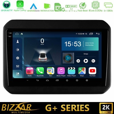 Bizzar G+ Series Suzuki Ignis 8core Android14 6+128GB Navigation Multimedia Tablet 9