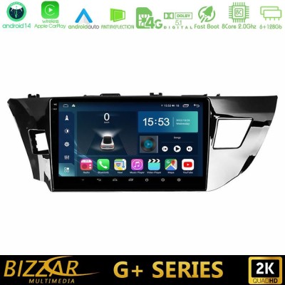 Bizzar G+ Series Toyota Corolla 2014-2016 8core Android14 6+128GB Navigation Multimedia Tablet 10