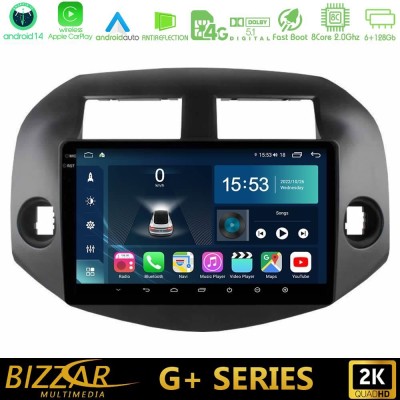 Bizzar G+ Series Toyota Rav4 2006-2012 8core Android14 6+128GB Navigation Multimedia Tablet 10