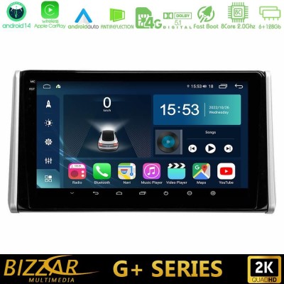 Bizzar G+ Series Toyota RAV4 2019-2023 8Core Android14 6+128GB Navigation Multimedia Tablet 10