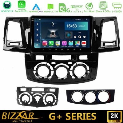 Bizzar G+ Series Toyota Hilux 2007-2011 8core Android14 6+128GB Navigation Multimedia Tablet 9