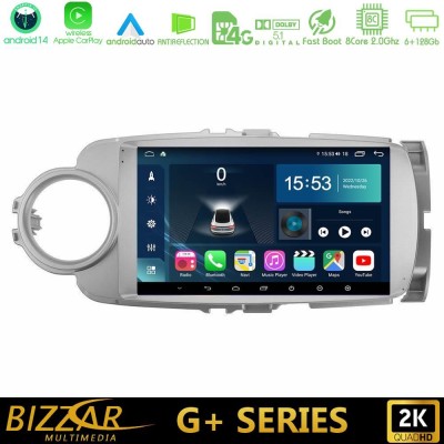 Bizzar G+ Series Toyota Yaris 8core Android14 6+128GB Navigation Multimedia Tablet 9