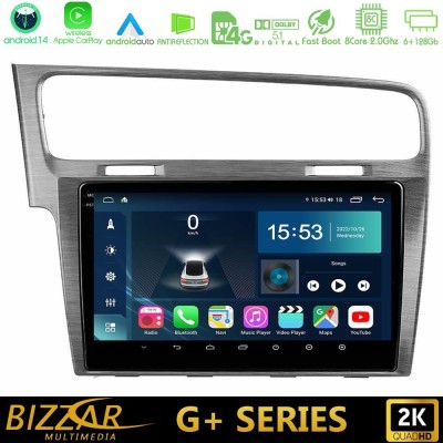 Bizzar G+ Series VW GOLF 7 8core Android14 6+128GB Navigation Multimedia Tablet 10