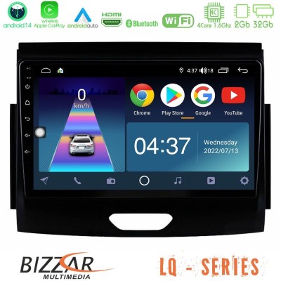Bizzar LQ Series 4Core Android14 2+32GB Ford Ranger 2017-2022 Navigation Multimedia Tablet 9