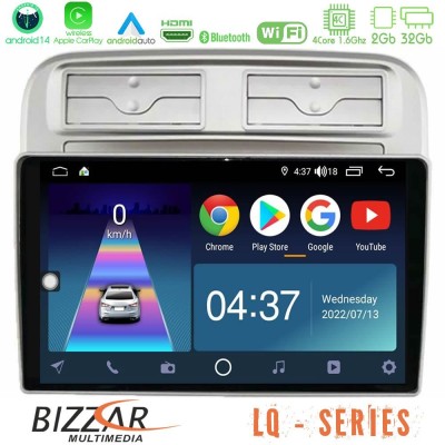 Bizzar LQ Series 4Core Android14 2+32GB Fiat Grande Punto 2006-2011 Navigation Multimedia Tablet 9