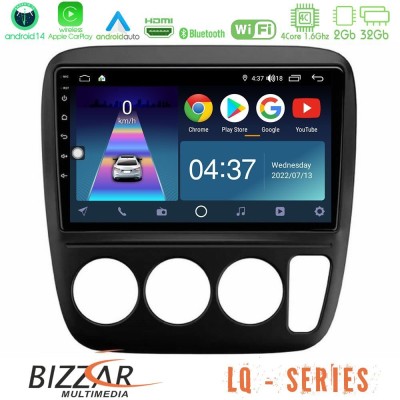 Bizzar LQ Series 4Core Android14 2+32GB Honda CRV 1997-2001 Navigation Multimedia Tablet 9