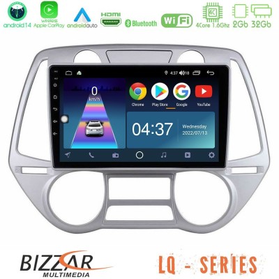 Bizzar LQ Series 4Core Android14 2+32GB Hyundai i20 2009-2012 Auto A/C Navigation Multimedia Tablet 9