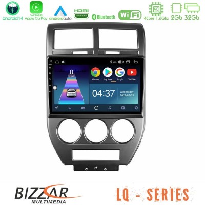 Bizzar LQ Series 4Core Android14 2+32GB Jeep Compass/Patriot 2007-2008 Navigation Multimedia Tablet 10
