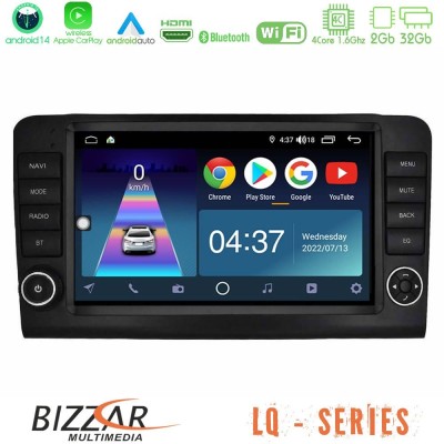Bizzar LQ Series 4Core Android14 2+32GB Mercedes ML/GL Class W164 2006-2011 Navigation Multimedia Tablet 9