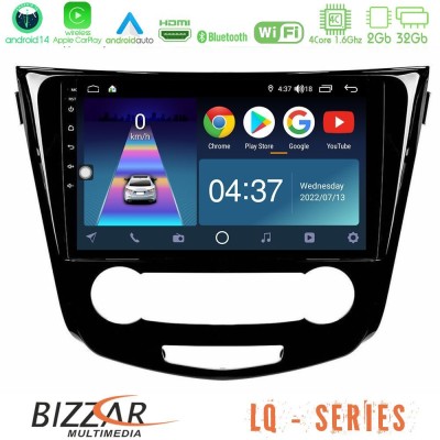 Bizzar LQ Series 4Core Android14 2+32GB Nissan Qashqai J11 (Manual A/C) Navigation Multimedia Tablet 10