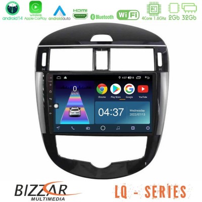 Bizzar LQ Series 4Core Android14 2+32GB Nissan Pulsar 2015-2018 Navigation Multimedia Tablet 9