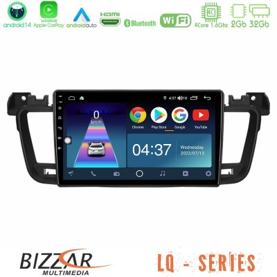 Bizzar LQ Series 4Core Android14 2+32GB Peugeot 508 2010-2018 Navigation Multimedia Tablet 9