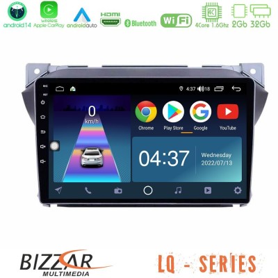 Bizzar LQ Series 4Core Android14 2+32GB Suzuki Alto & Nissan Pixo Navigation Multimedia Tablet 9