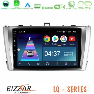 Bizzar LQ Series 4Core Android14 2+32GB Toyota Avensis T27 Navigation Multimedia Tablet 9
