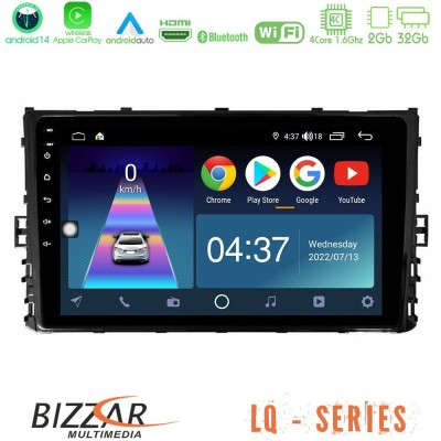 Bizzar LQ Series 4Core Android14 2+32GB VW MQB 2017-> Navigation Multimedia Tablet 9