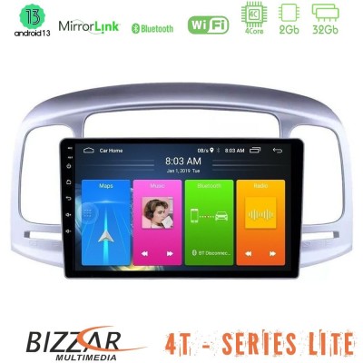 Bizzar 4T Series Hyundai Accent 2006-2011 4Core Android13 2+32GB Navigation Multimedia Tablet 9