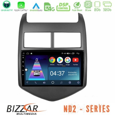 Bizzar ND2 Series 8Core Android14 2+32GB  Chevrolet Aveo 2011-2017 Navigation Multimedia Tablet 9