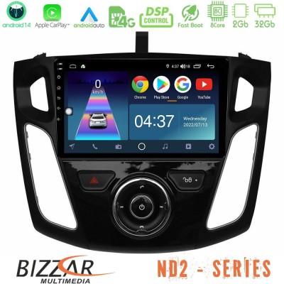 Bizzar ND2 Series 8Core Android14 2+32GB  Ford Focus 2012-2018 Navigation Multimedia Tablet 9