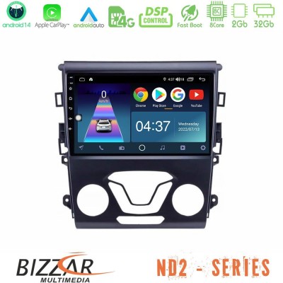 Bizzar ND2 Series 8Core Android14 2+32GB  Ford Mondeo 2014-2017 Navigation Multimedia Tablet 9
