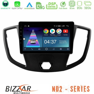 Bizzar ND2 Series 8Core Android14 2+32GB  Ford Transit 2014-> Navigation Multimedia Tablet 9