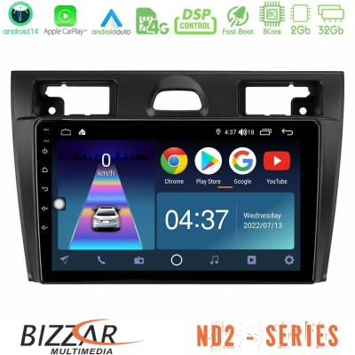 Bizzar ND2 Series 8Core Android14 2+32GB  Ford Fiesta/Fusion Navigation Multimedia Tablet 9
