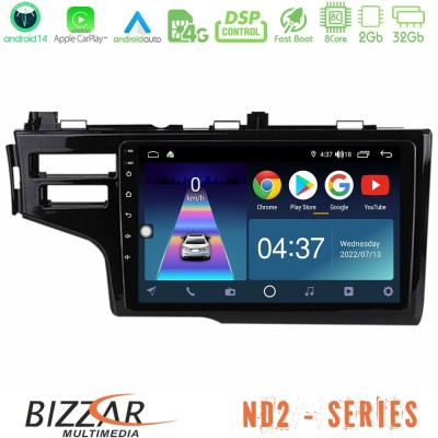 Bizzar ND2 Series 8Core Android14 2+32GB  Honda Jazz 2013-2020 Navigation Multimedia Tablet 9
