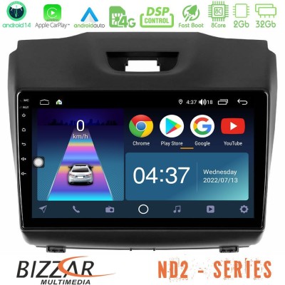 Bizzar ND2 Series 8Core Android14 2+32GB  Isuzu D-MAX 2012-2019 Navigation Multimedia Tablet 9