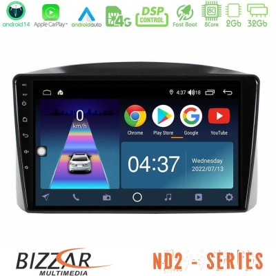 Bizzar ND2 Series 8Core Android14 2+32GB  Jeep Grand Cherokee 2005-2007 Navigation Multimedia Tablet 10