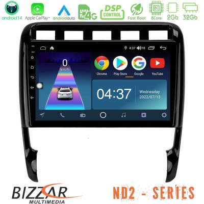 Bizzar ND2 Series 8Core Android14 2+32GB  Porsche Cayenne 2003-2010 Navigation Multimedia Tablet 9