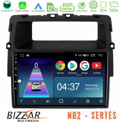 Bizzar ND2 Series 8Core Android14 2+32GB  Renault/Nissan/Opel Navigation Multimedia Tablet 10