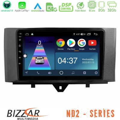 Bizzar ND2 Series 8Core Android14 2+32GB  Smart 451 Facelift Navigation Multimedia Tablet 9