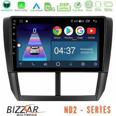 Bizzar ND2 Series 8Core Android14 2+32GB  Subaru Forester Navigation Multimedia Tablet 9