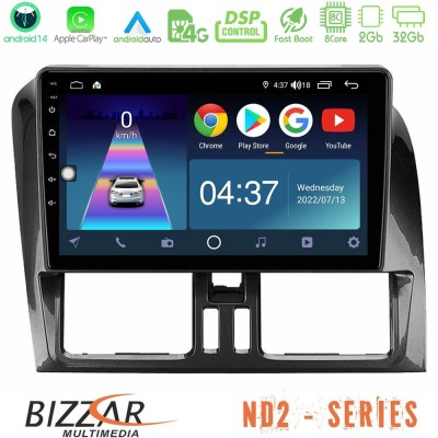 Bizzar ND2 Series 8Core Android14 2+32GB  Volvo XC60 2009-2012 Navigation Multimedia Tablet 9