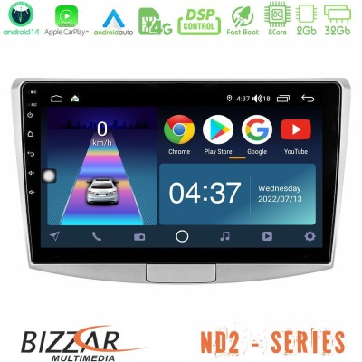 Bizzar ND2 Series 8Core Android14 2+32GB  VW Passat Navigation Multimedia Tablet 10