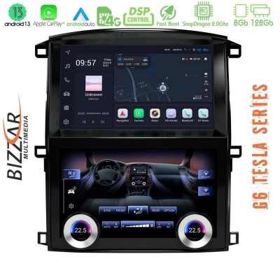 Bizzar Toyota Land Cruiser J100 Android 13 (8+128GB) Tesla Multimedia Station Double Screen 10