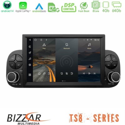 Bizzar Fiat Panda 2012 - 2022 8core Android14 4+64GB Navigation Multimedia Deckless 7
