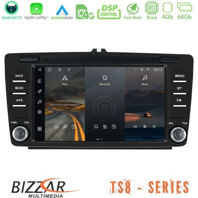 Bizzar Skoda Octavia 5 8core Android14 4+64GB Navigation Multimedia Deckless 8