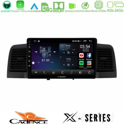 Cadence X Series Toyota Corolla 2002-2006 8Core Android 14 4+64GB Navigation Multimedia Tablet 9