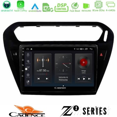 Cadence Z2 Series 8Core Android14 4+64GB  Citroen C-Elysee / Peugeot 301 Navigation Multimedia Tablet 9