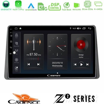 Cadence Z2 Series 8Core Android14 4+64GB  Renault Arkana 2019-> Navigation Multimedia Tablet 10
