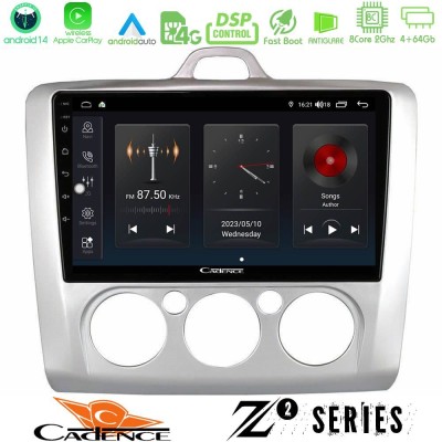 Cadence Z2 Series 8Core Android14 4+64GB  Ford Focus Manual AC Navigation Multimedia Tablet 9