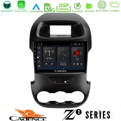 Cadence Z2 Series 8Core Android14 4+64GB  Ford Ranger 2012-2016 Navigation Multimedia Tablet 9