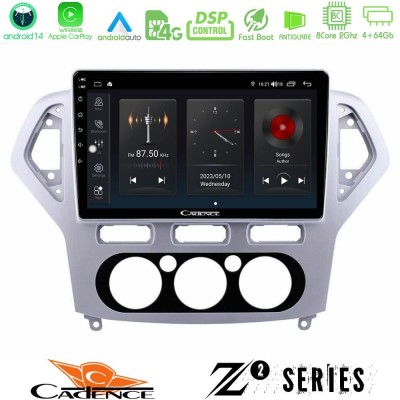 Cadence Z2 Series 8Core Android14 4+64GB  Ford Mondeo 2007-2010 Manual A/C Navigation Multimedia Tablet 10